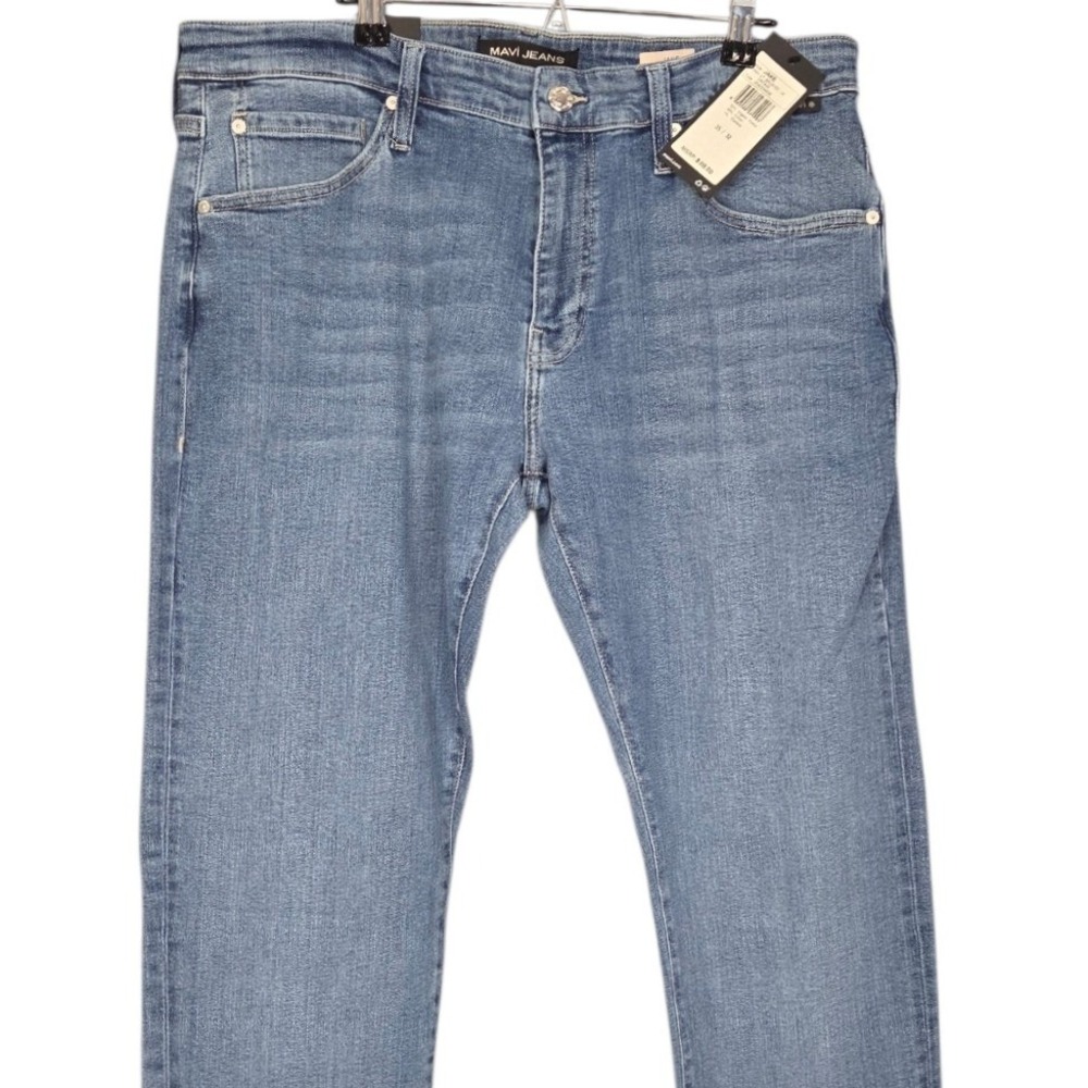 Mavi‎ Jake Slim Leg Jeans Mens 35x32 Blue Light Wash Denim Stretch Cotton NEW